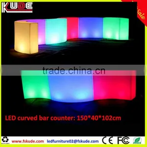 Led Light up Curves Bar Counter With LED RGB Light Changing thumbnail-1