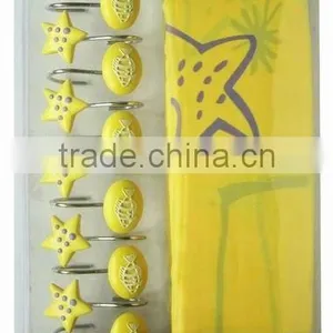 Cute Style Polyester Shower Curtain/bathroom Curtain Matching With 12pcs Poly Resin Hooks thumbnail-1