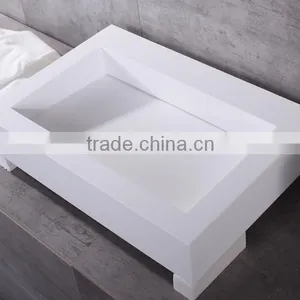 Pure Acrylic Solid Surface Wash Basins,artificial Stone Resin Basin ,Wall Mounted Acrylic Solid Surface Basin thumbnail-3