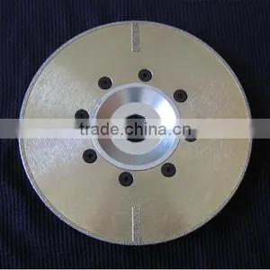7" Continuous Rim Electroplated Travertine Cutting Diamond Blade With Straight Protections and Flange thumbnail-1
