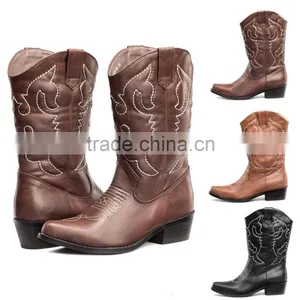 Black Tan Brown Cowgirl&cowboy Genuine Leather Western Boots Wholesale thumbnail-2