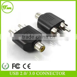 2 RCA Male to 1 RCA Female Splitter Audio AV Adapter thumbnail-1