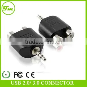 3.5mm Male to 2 RCA Female Y Splitter Audio Adapter thumbnail-1