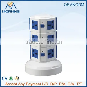ME-S3 Three Layers Overload Protection Vertical Rotary Socket With 5 Meters Line 2 USB thumbnail-1