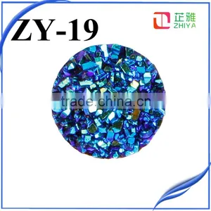 2016 Fashion Agate Geode Slice Pendant Big Round 12mm Silver Agate Druzy Tianium Druzy Cabochon thumbnail-6
