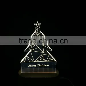 Acrylic LED Table Lamp 3D Christmas Tree Desk Lamp thumbnail-1