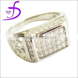 925 Sterling Silver Jewelry Wholesale Mens Diamond Rings thumbnail-1