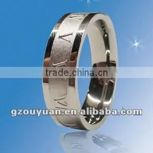 Pure Titanium Laser Engraved Ring With Letter thumbnail-1