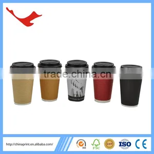 010 Double Wall Printed Paper Coffee Cup Set thumbnail-1