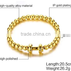 Cheap 2016 Stainless Steel Beads New Gold Chain Design for Men thumbnail-2