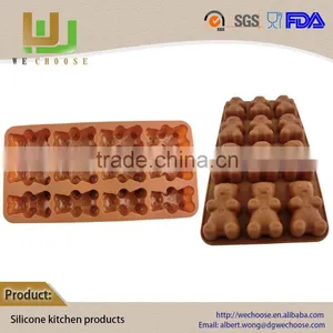 Wholesale Top Quality Silicone Chocolate Mould Lovely Bear Shape DIY Chocolate 3d Chocolate Mold thumbnail-1