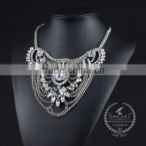 High Quality Vintage Rhinestone Chunky Statement Necklace Tin Alloy Fashion Women Pendant Necklace 6390118 thumbnail-3