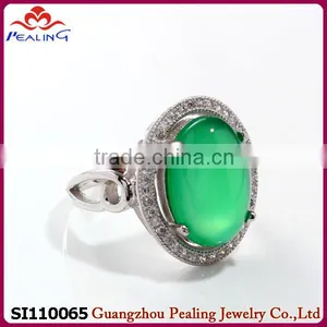 2014 Fashion Wholesale Chrysoprase Value 925 Silver Ring thumbnail-1