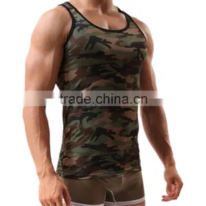 Men's Gym Sleeveless Camo Vest Tank Top thumbnail-2