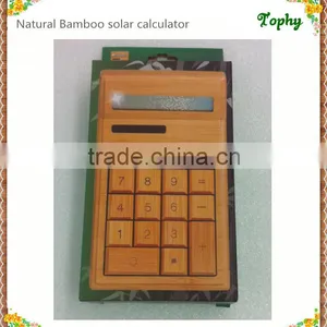 Solar Charge Bamboo Calculator Wood Calculator Unique for Christmas Gift thumbnail-2