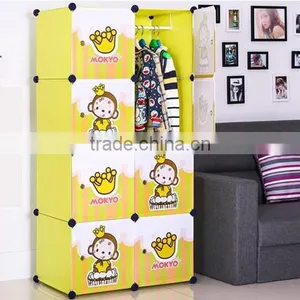 Plastic Storage Cabinet Kids Bedroom Furniture, Kids Plastic Wardrobe Storage Cabinet thumbnail-2