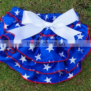 High Quality Cheap Baby Girls Stain Bloomer , Wholesale Various Style Infant Ruffle Bloomer With Bow Design thumbnail-3