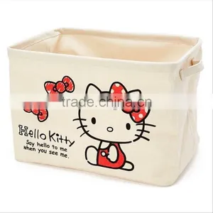 Foldable Laundry Basket Cotton Linen Toys Bin Basket Household Storage Organizer Cartoon Bottle thumbnail-3