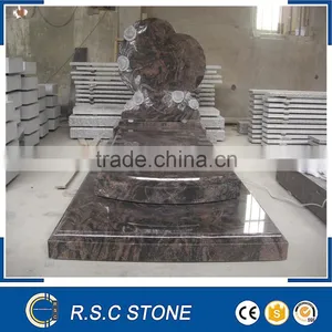 Western Style Hand Carved Heart Shape Granite Tombstone thumbnail-1