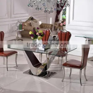TH390 Modern Design Stainless Steel Dining Table and Chair Sets thumbnail-2