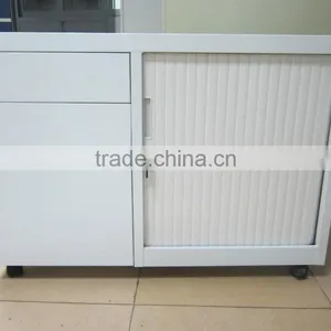 Mobile Pedestal Tambour Door File Cabinet With 3 Drawer thumbnail-1