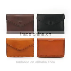 Small Size Custom Personalized Genuine Leather Coin Purse Mini Cash Bag Retro Wallet thumbnail-2