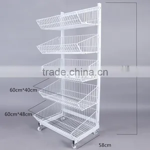 2016 Wholesale White Metal Storage Rack Shelf With Wheels thumbnail-2