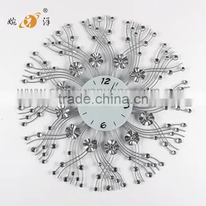 Metal Wall Clock With Flower Digital Clock thumbnail-1