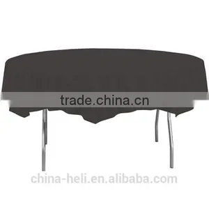 PEVA/EVA Plastic Table Cloth Round Black thumbnail-1