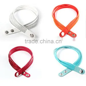 PU Leather Bracelet, Hot Sale Gift Leather With Crystal Gem Decoration thumbnail-3