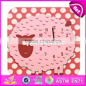 2017 New Design Custom Toddlers Wooden Funny Alarm Clocks W14K007 thumbnail-5