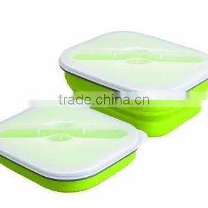 The Three Compartment Eco Silicone Collapsible Lunch Box thumbnail-5