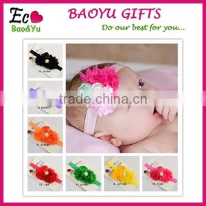 Most Hot Baby Hairband Flower Handwear Kids Girls Flower Ribbon Baby Elastic Headband For Kids thumbnail-1