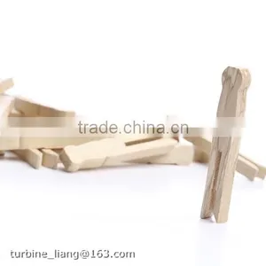 Whosales Cheap Wooden Craft Clothes Pegs, Flat Unfinished Wood Clothespins thumbnail-2