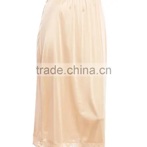 Side Slit Lace-Trim Half-Slip Skirt Long thumbnail-4