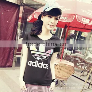 Custom the High Quality Fashion All the Time Cheap Lady's Short Sleeve T-shirt Manufacture China thumbnail-5