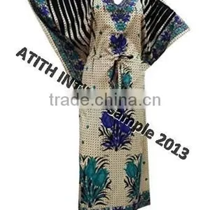 100% Viscose Printed Small VNeck Kaftan thumbnail-4