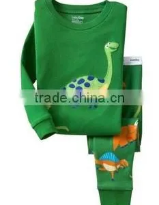 Boys Green Dinosaur Pattern Pajamas High Quality Pyjamas Sets Children's Cotton Sleepwear thumbnail-1