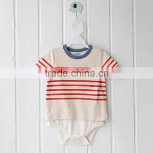 Short Sleeve Navy Style Baby Rompers thumbnail-1
