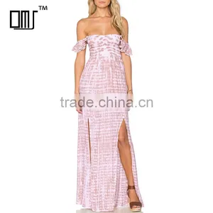 Flutter Sleeve off Shoulder Bohemian Maxi Dress Tie Dye Boho Clothing thumbnail-1