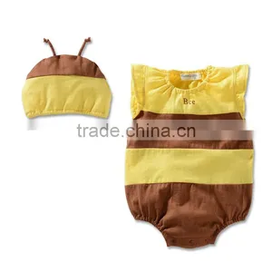Factory Supply New Fashion Funny Baby Girl Boy Rompers w/ Hat Newborn Clothing Set thumbnail-4