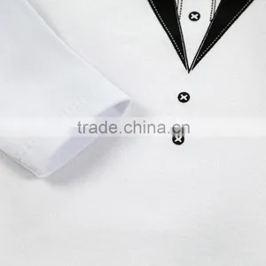 OEM Logo 100% Cotton White Baby Boy Rompers Baby Long Sleeve Jumpsuit Bodysuit Newborn Sleep Gown thumbnail-4