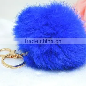 New Keychain Rabbit Fur Pompoms Pretty Tassel Fur Ball Keychain Fashion Keychain With Fur Pompoms thumbnail-2