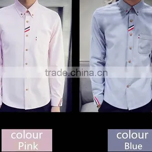 Decorated Pocket High Quality Oxford Shirts Autumn Shirts for Man Casual Shirts thumbnail-3