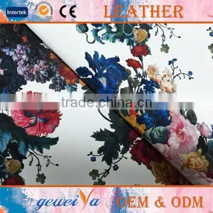Custom Flower Print Textiles Leather thumbnail-1