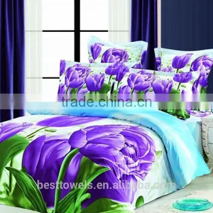 Hot Selling Chinese 3d Printed Rose Pattern Indian Silk Bedding Set thumbnail-4
