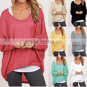 Walson Women's Ladies Summer Loose Cotton Tops Long Sleeve Shirt Casual Blouse T-shirt thumbnail-1