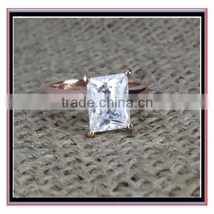 Hot Selling Handmade Clear Crystal Gold Ring for Girls thumbnail-3