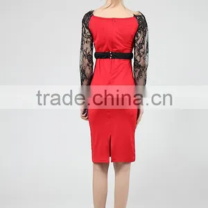 Long Sleeve Lace With Long Sleeves Dress and a Large Pencil Skirt PS06 thumbnail-2