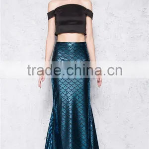 Ladies Sexy Maxi Long Shiny Mermaid Skirts Fish Scale Dress thumbnail-4